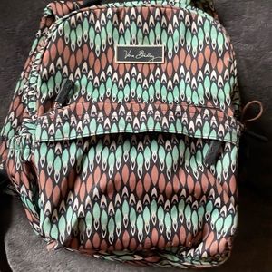 Vera Bradley lighten up just right backpack. Sierra Stream. 16”-13”-6” brown/tel